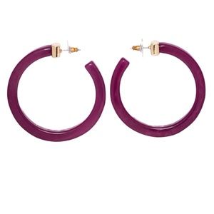 Sugarfix Purple Resin 2” Hoop Earrings (NWOT)